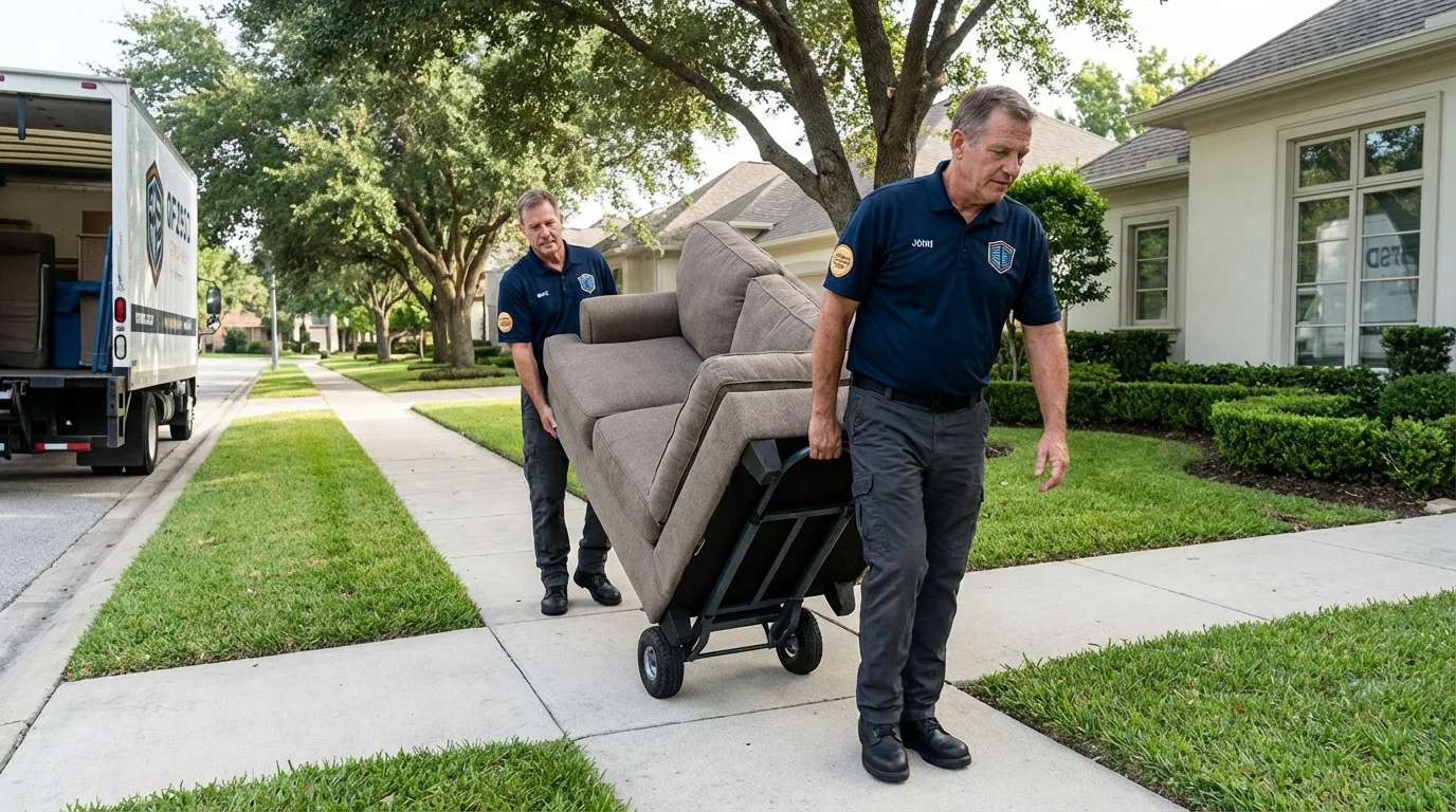 Local residential moving crew loading furniture in Cliffside Park, NJ