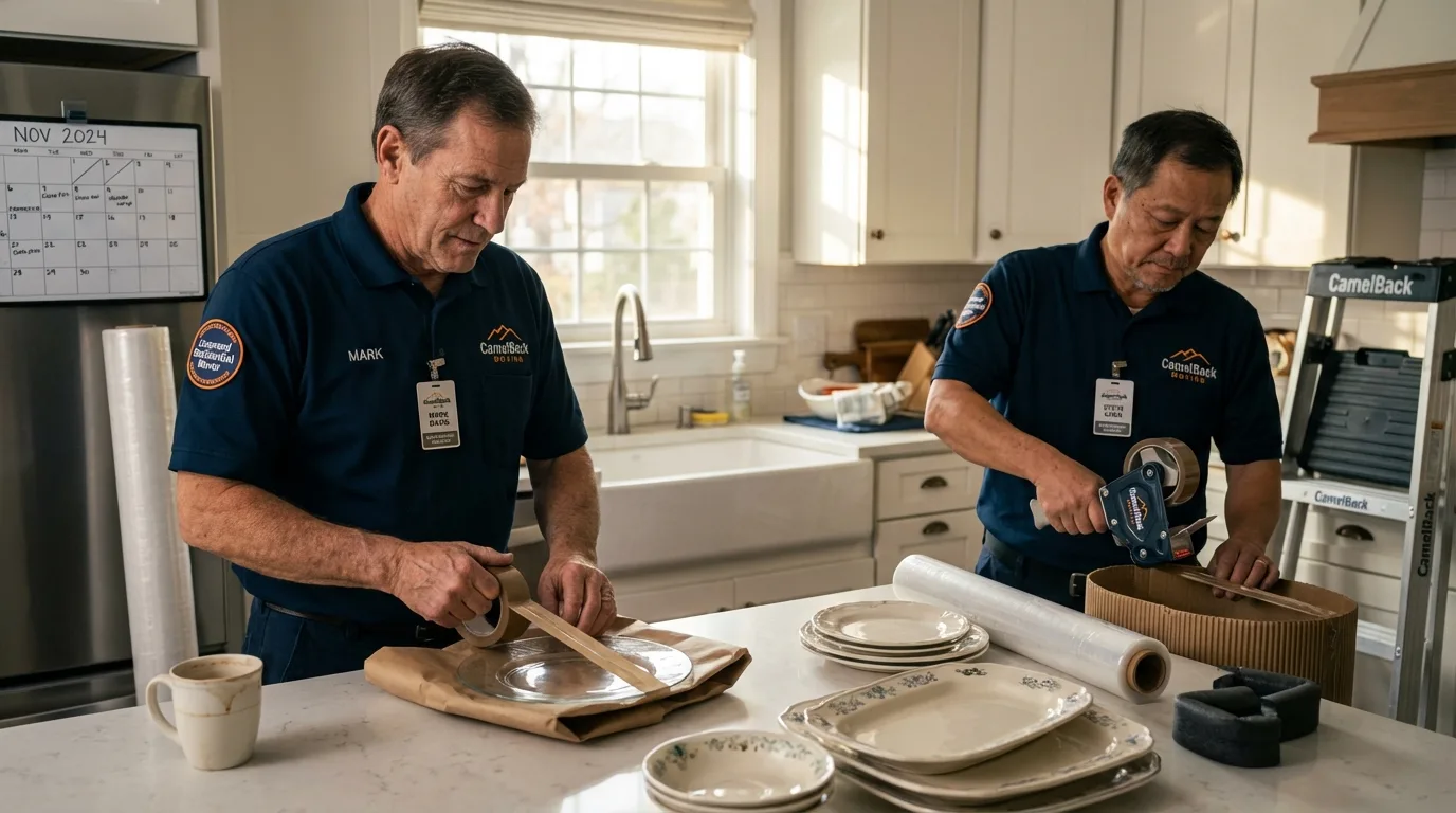 Professional crew packing kitchen dishware in Cliffside Park, NJ